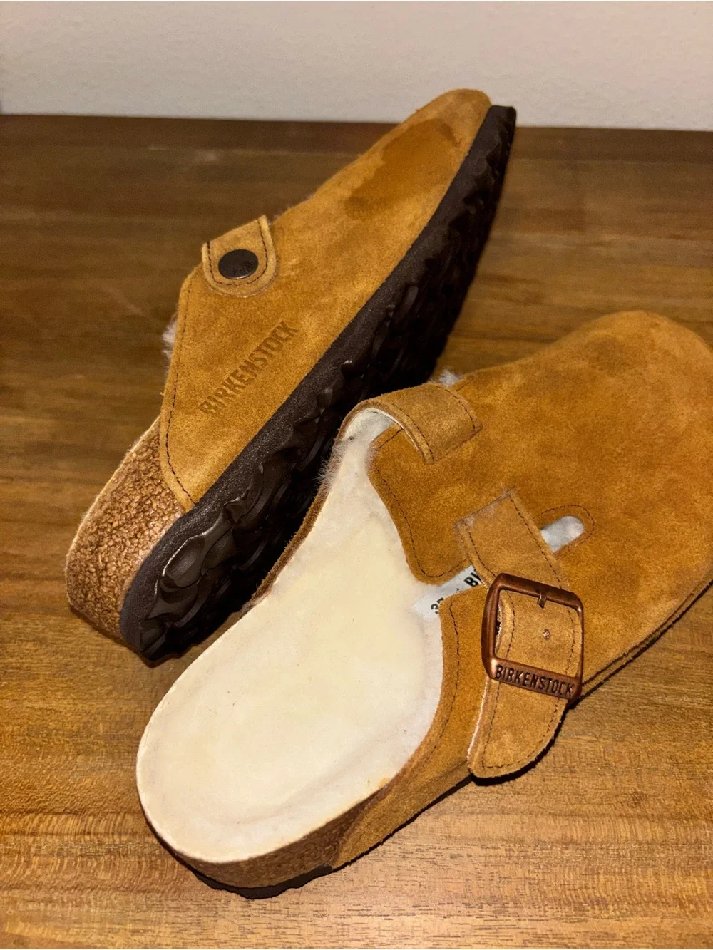 Birkenstock Suede Shearling-Lined Slip-On Mule - Brown NWOT - Picture 6 of 7